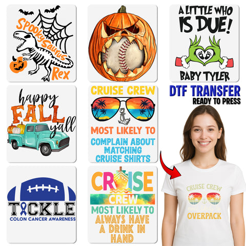 Funny Halloween Pumpkin Humor DTF Transfer - Iron-On Ready To Press for Adult Halloween Party Tees