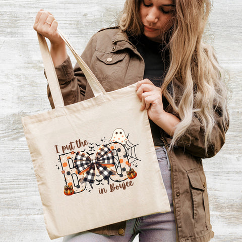 Cute Boujee Halloween DTF Transfer - I Put the BOO in Boujee - Ready To Press Funny Ghost & Pumpkin Iron-On for Fashionable Women Shirt