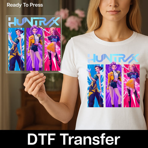 Futuristic Gaming Characters Ready To Press DTF Transfer for Teens & Young Adults Apparel