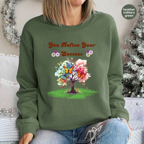 Inspirational Butterfly Tree DTF Transfer for T-Shirts - Ready to Press Motivational Nature Iron-On for Women & Teachers