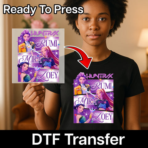 Vibrant Fantasy Anime Adventure DTF Transfer for Young Adult Apparel & Themed Group Celebrations - Ready To Press Iron-On