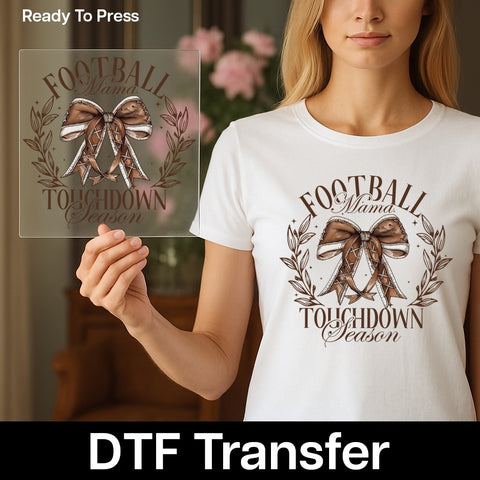 Cute Football Mama DTF Transfer for Touchdown Season Apparel | Ready to Press Funny Sports Mom Iron-On for T-Shirts & Sweatshirts