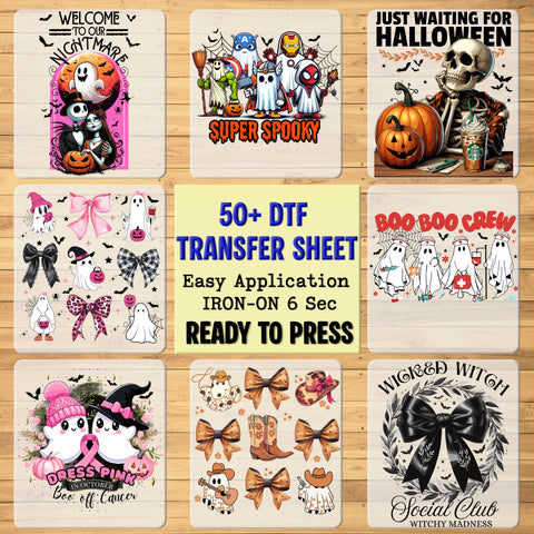 Gothic Skull with Roses & Bows DTF Transfer | Halloween Iron-On for Alternative Fashion Apparel