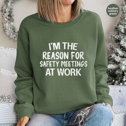 Funny Work Safety Meeting DTF Transfer for Industrial Humor Shirt Office Apparel