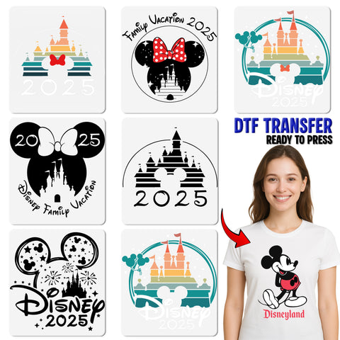 Cute Disney Birthday DTF Transfer, Minnie Bow Iron-On for Family Disney Vacation Shirts, Birthday Girl Apparel Ready to Press