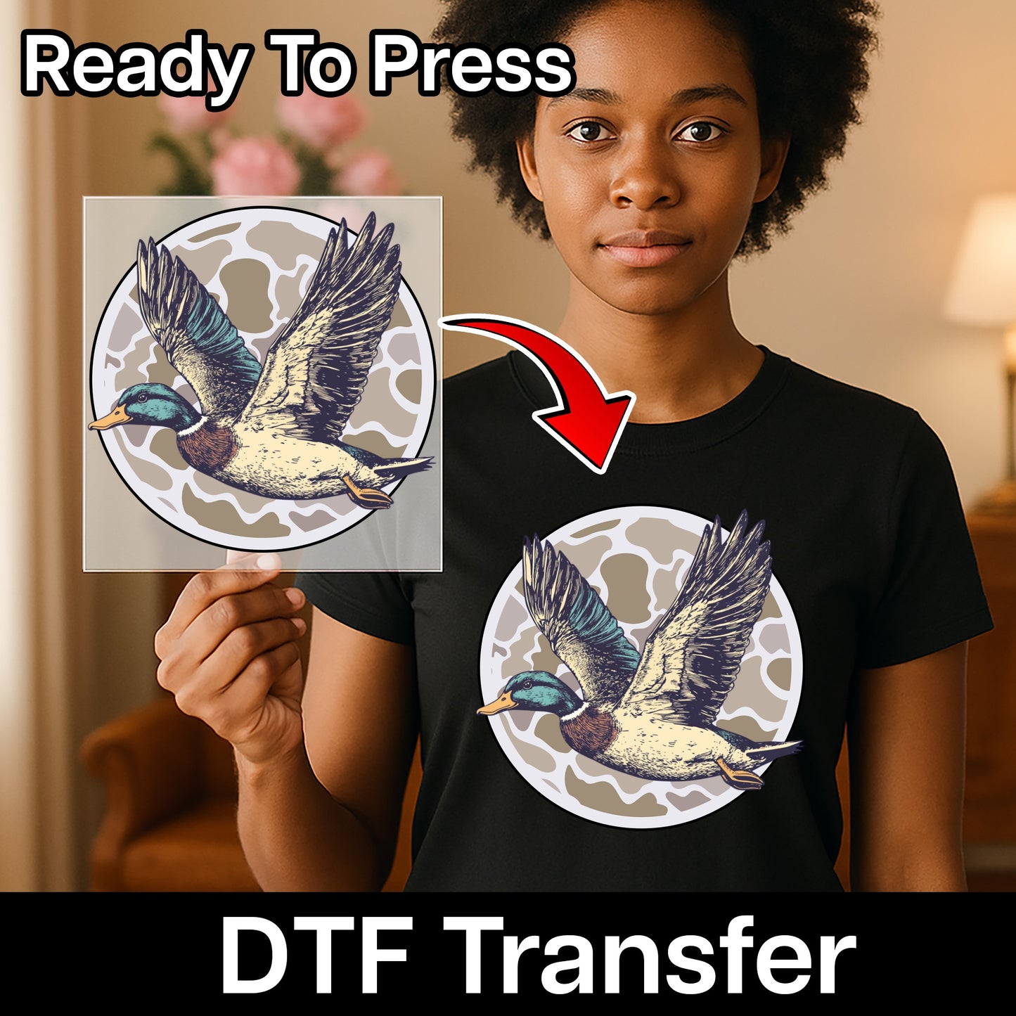 Vintage Duck Adventure DTF Transfer for Nature Lovers Ready to Press Outdoor Enthusiast T-Shirt Apparel