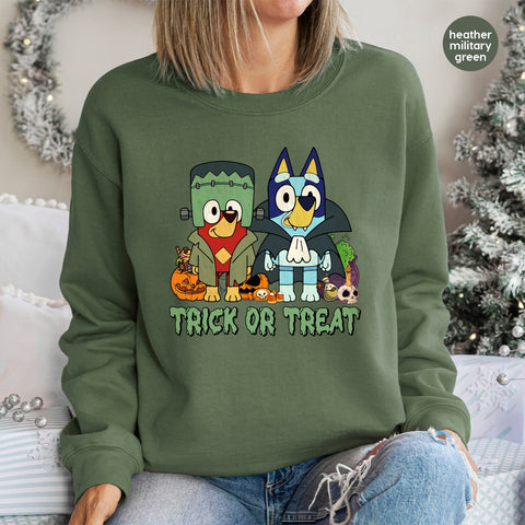Cute Halloween Animal DTF Transfer: Ready to Press Trick or Treat Iron-On for Kids' Shirts & Family Outfits