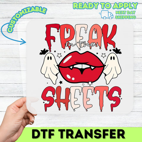 Hilarious Vampire Lips & Ghosts Halloween Iron-On DTF Transfer for Party Apparel & Bachelorette Shirts