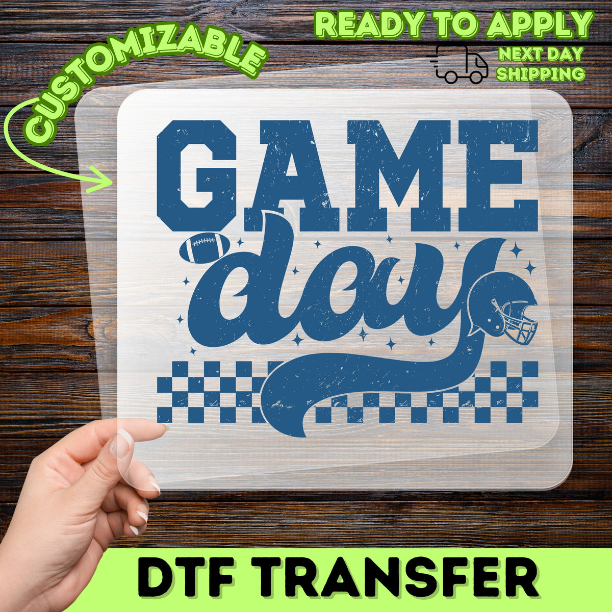 Retro Game Day DTF Transfer Football Theme for Tailgate T-Shirt or Sweatshirt Apparel