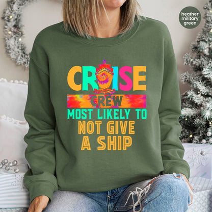 Funny Cruise Crew DTF Transfer for Group Vacation Apparel - Bold Nautical Humor Ready to Press Iron-On T-Shirt