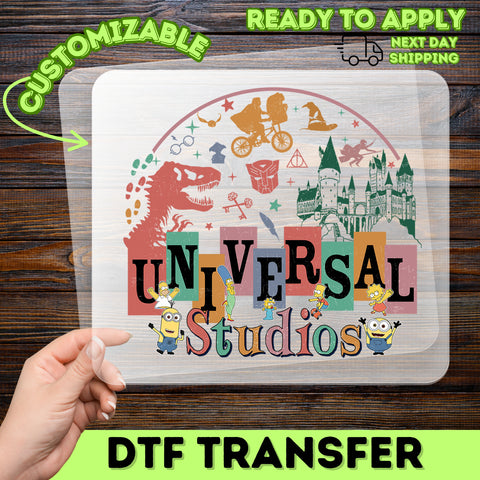 Retro Universal Studios Pop Culture DTF Transfer for Nostalgic Apparel - Iron-On Ready To Press T-Shirt for Fandom Events