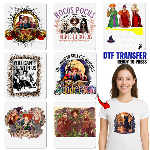 Funny Hocus Pocus Halloween DTF Transfer Ready to Press for Witchy Vibes T-shirt & Group Apparel