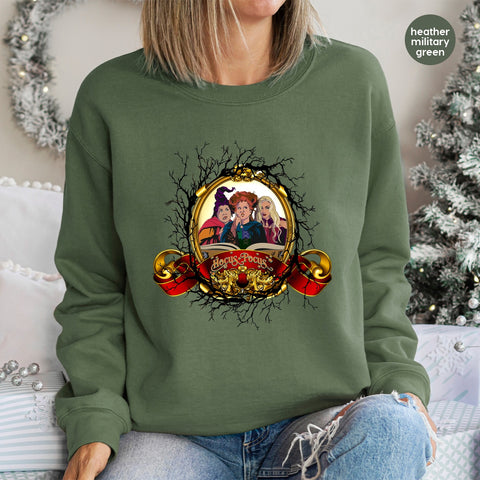 Retro Pop Culture Halloween DTF Transfer 'Hocus Pocus' Witchcraft Design Ready To Press Iron-On for Family & Friends T-Shirts
