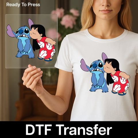 Cute Friendship Theme DTF Transfer for Animated Character Apparel - Ready to Press Iron-On for Family Vacations & Group Events