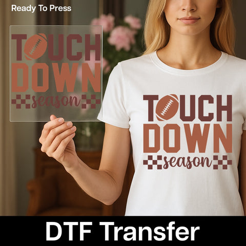 Football Touchdown Season Retro DTF Transfer for Game Day Apparel & Tailgate Party Shirts