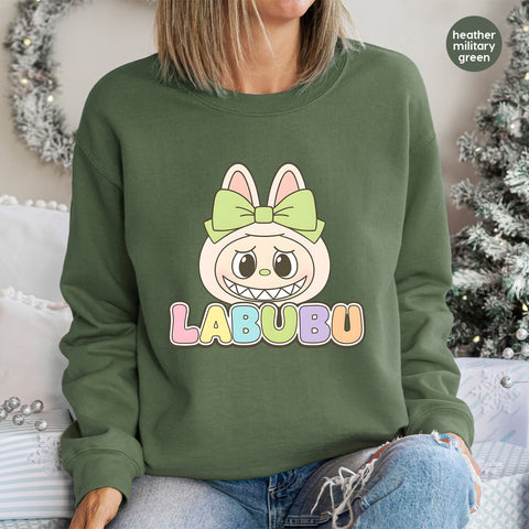 Cute Kawaii Anime Character DTF Transfer, Ready To Press Mint Green Cartoon Shirt, Perfect for Parties & Youth Group Apparel