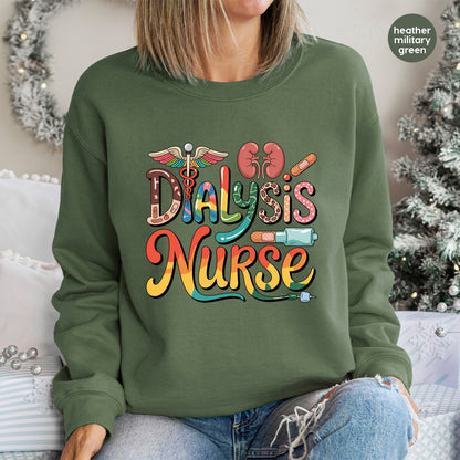 Dialysis Nurse Cute & Colorful Medical DTF Transfer for Funny Nurse Apparel Ready To Press Iron-On Design Gift