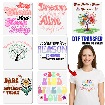Whimsical Floral Butterfly Motivational DTF Transfer for Personal Growth Apparel & Nature Lover Shirts