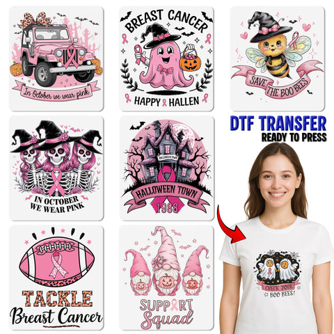 Empowering Pink Boxing Glove Breast Cancer Awareness DTF Transfer T-shirt Iron-On for October Support
