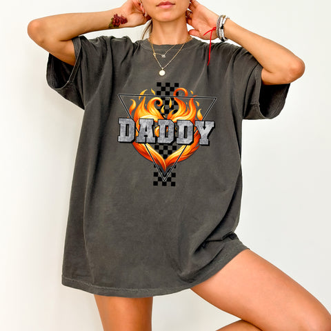 Funny Flames DADDY DTF Transfer Perfect for Father's Day Iron-On Humor T-Shirt Ready to Press BBQ Dad Shirt Apparel
