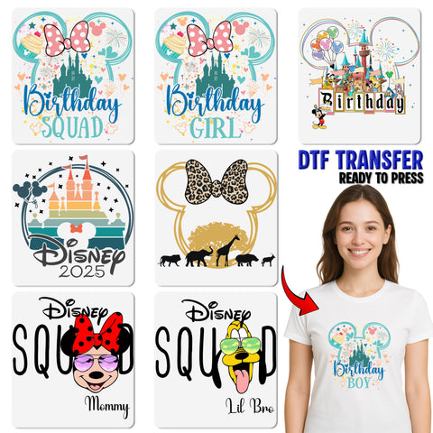 Safari Adventure Mouse Ear Iron-On DTF Transfer for Family Vacation & Theme Park Apparel - Ready To Press Wildlife Group T-shirt Design