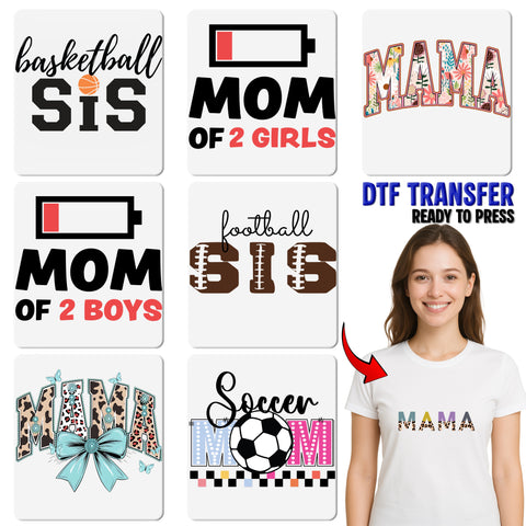 Cute Boho Mama Animal Print DTF Transfer for Mother’s Day Apparel & Mom Group Shirts Ready to Press