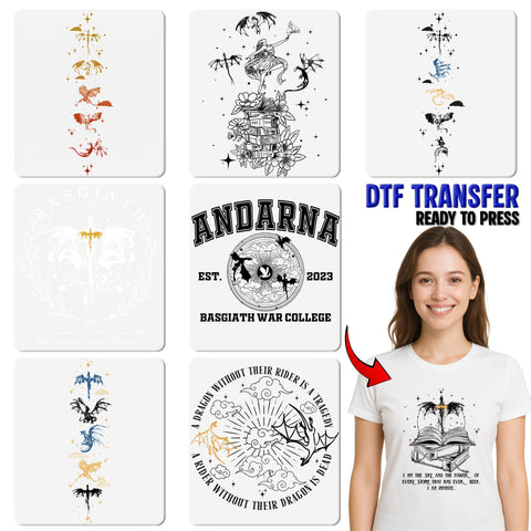 Fantasy Dragon Magic DTF Iron-On Transfer for Apparel, Retro Mystical Design for Group Celebrations, Halloween Shirt Art