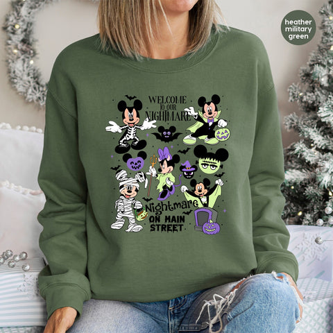 Cute Halloween Mickey DTF Transfer Iron-On for Disney Family Shirts & Apparel - Nightmare On Main Street