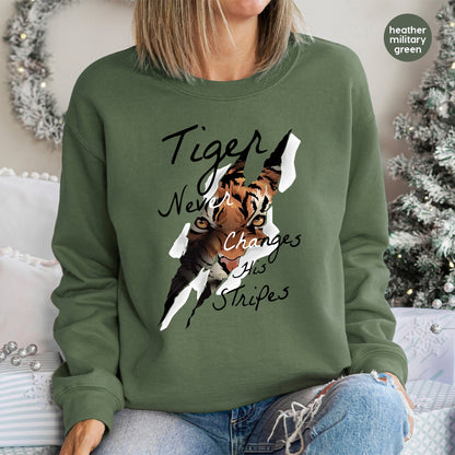 Iron-On Animal Strength & Empowerment Tiger DTF Transfer for Adventure Apparel & Wildlife Lovers Shirts