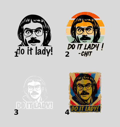 Sarcastic Funny DTF Transfer Pop Culture Meme 'Do It Lady!' Iron-On for Group Matching T-shirts & Apparel