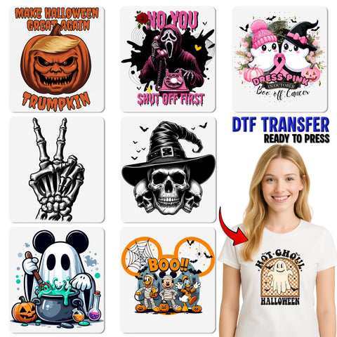 Cute Cowboy Ghost DTF Transfer Iron-On for Halloween Apparel - Ready to Press Seasonal Fun for Moms & Teachers