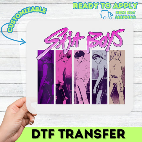 Retro Boy Band Nostalgia DTF Transfer | Ready to Press Anime Pop Culture T-Shirt Design | Cool Group Celebration Apparel