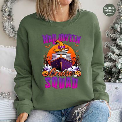 Iron-On Halloween Cruise Squad DTF Transfer - Funny & Festive Witch Character Ready To Press for T-shirts & Hoodies - Group Apparel