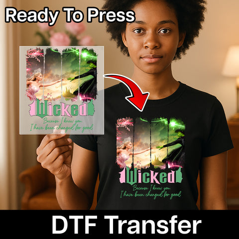 Wicked Musical DTF Transfer Iron-On Friendship Magical Theme for Theater Fan Apparel & Cosplay