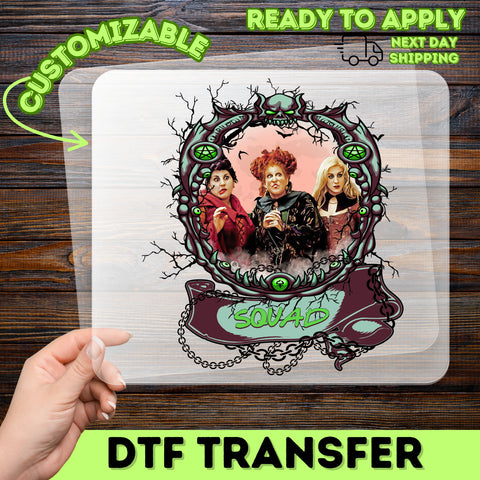 Halloween Witch Group Unity DTF Transfer - Cute & Spooky Ready To Press Iron-On for Best Friends T-Shirt or Sweatshirt