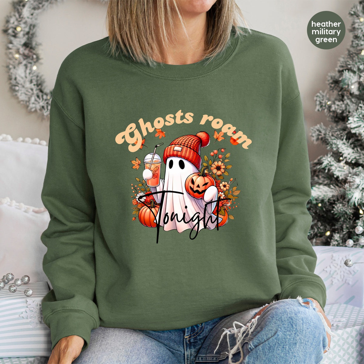 Cute Halloween Ghost DTF Transfer for Fall Apparel - Ready to Press Pumpkin Spice Shirt for Families and Friends