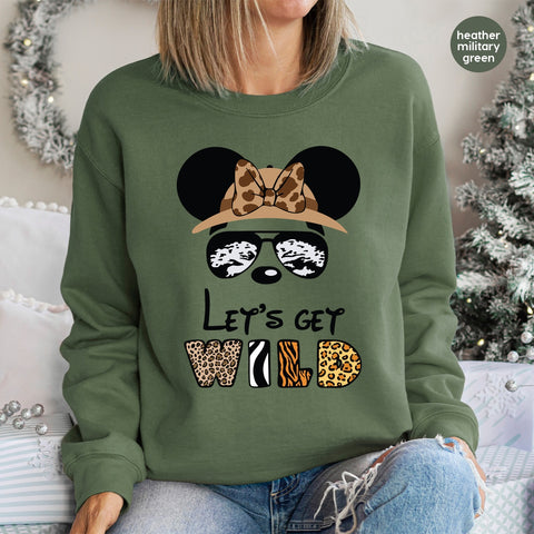 Iron-On Let's Get Wild Safari Theme DTF Transfer for Funny Jungle Animal Lover Apparel, Ready To Press Family Matching T-shirts