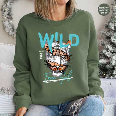 Bold Tiger Fierce Soul Wild Animal DTF Transfer Ready to Press T-Shirt for Adventure Enthusiasts & Animal Lovers