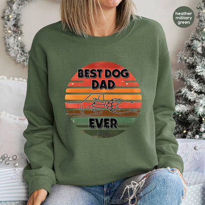 Retro Vintage Best Dog Dad Ever DTF Transfer for Father's Day Funny Pet Lover T-shirt Iron-On Gift