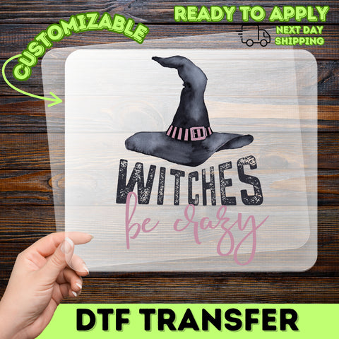 Funny Halloween Witch Hat DTF Transfer Ready to Press Iron-On for Spooky Women T-Shirts & Apparel