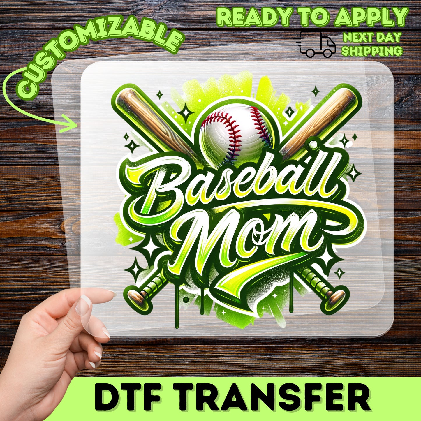 Baseball Mom DTF Transfer Shirt Design | Ready To Press Sporty Graffiti Baseball Apparel for Enthusiasts & Families