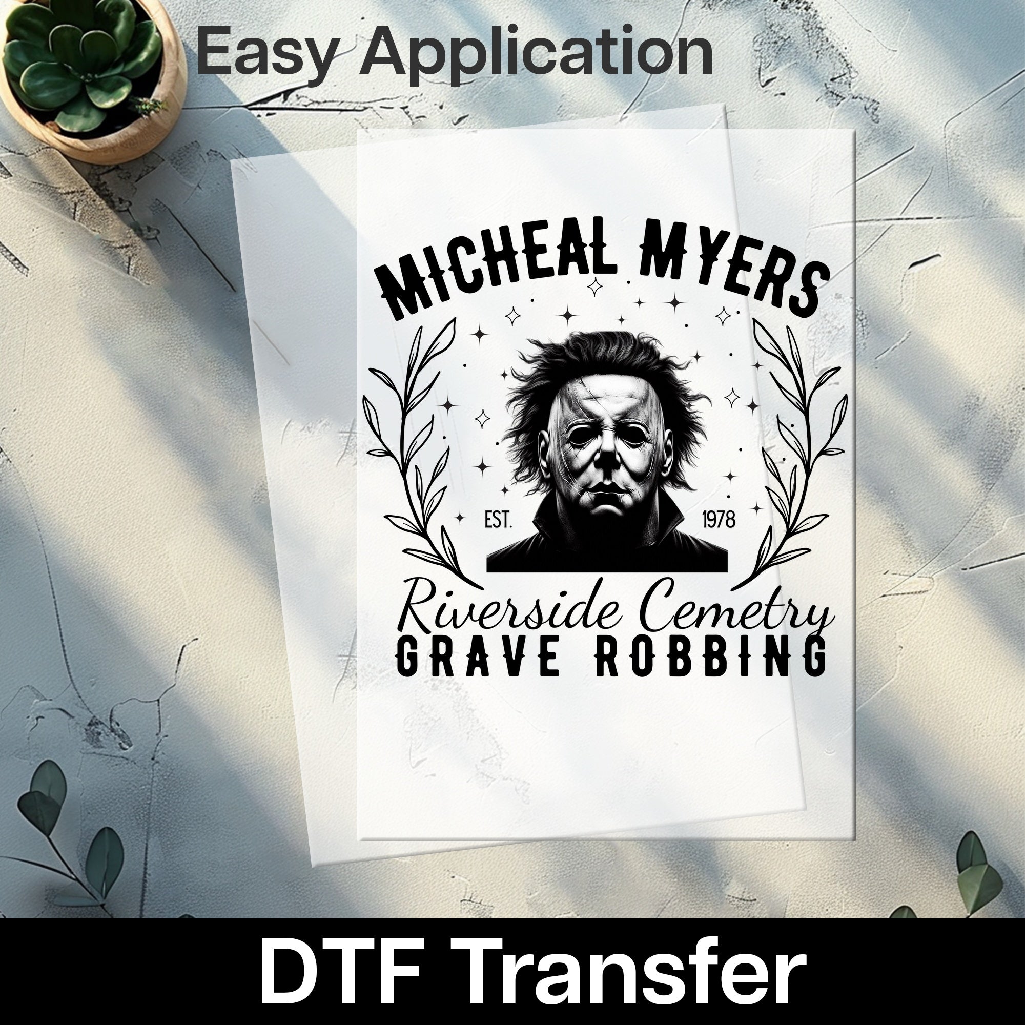 Classic Horror Movie Character Halloween Ready To Press DTF Transfer for Gothic Apparel Fans Shirt
