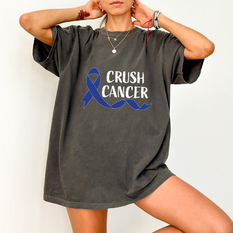Crush Cancer Motivational DTF Transfer Ready To Press Shirt Design for Charity Events & Cancer Awareness Supporters