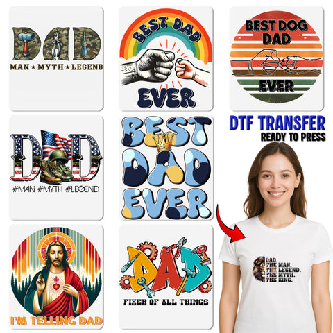 Funny Fathers Day Dopest Dad Cannabis Humor DTF Transfer Ready To Press Iron-On for T-Shirt Hoodie Apparel Gift