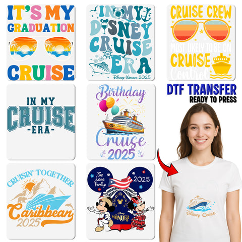 Ready to Press Family Cruise DTF Transfer | Disney-Inspired Puerto Rican Celebration Apparel for Group Vacation T-Shirts