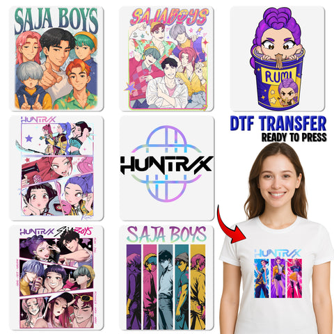 Retro 80s Boy Band Nostalgia DTF Transfer Ready to Press for T-Shirt | Fun Anime Band Design Perfect for Group Celebrations & Parties