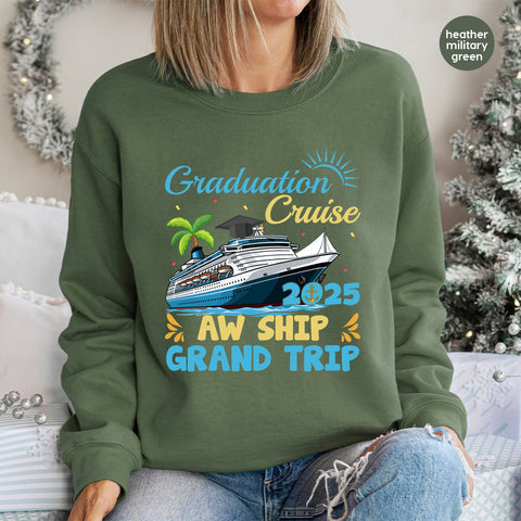 Ocean-Themed Graduation Cruise 2025 Ready To Press DTF Transfer for Fun Group Celebration Shirts