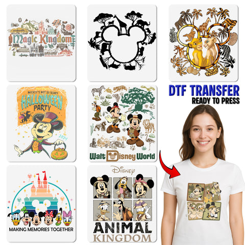Iron-On Let's Get Wild Safari Theme DTF Transfer for Funny Jungle Animal Lover Apparel, Ready To Press Family Matching T-shirts