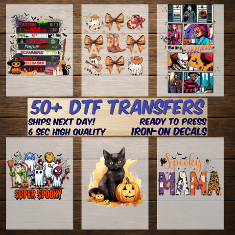 Cute Halloween Ghost Cat DTF Transfer for Cat Lover Shirts & Funny Holiday Apparel
