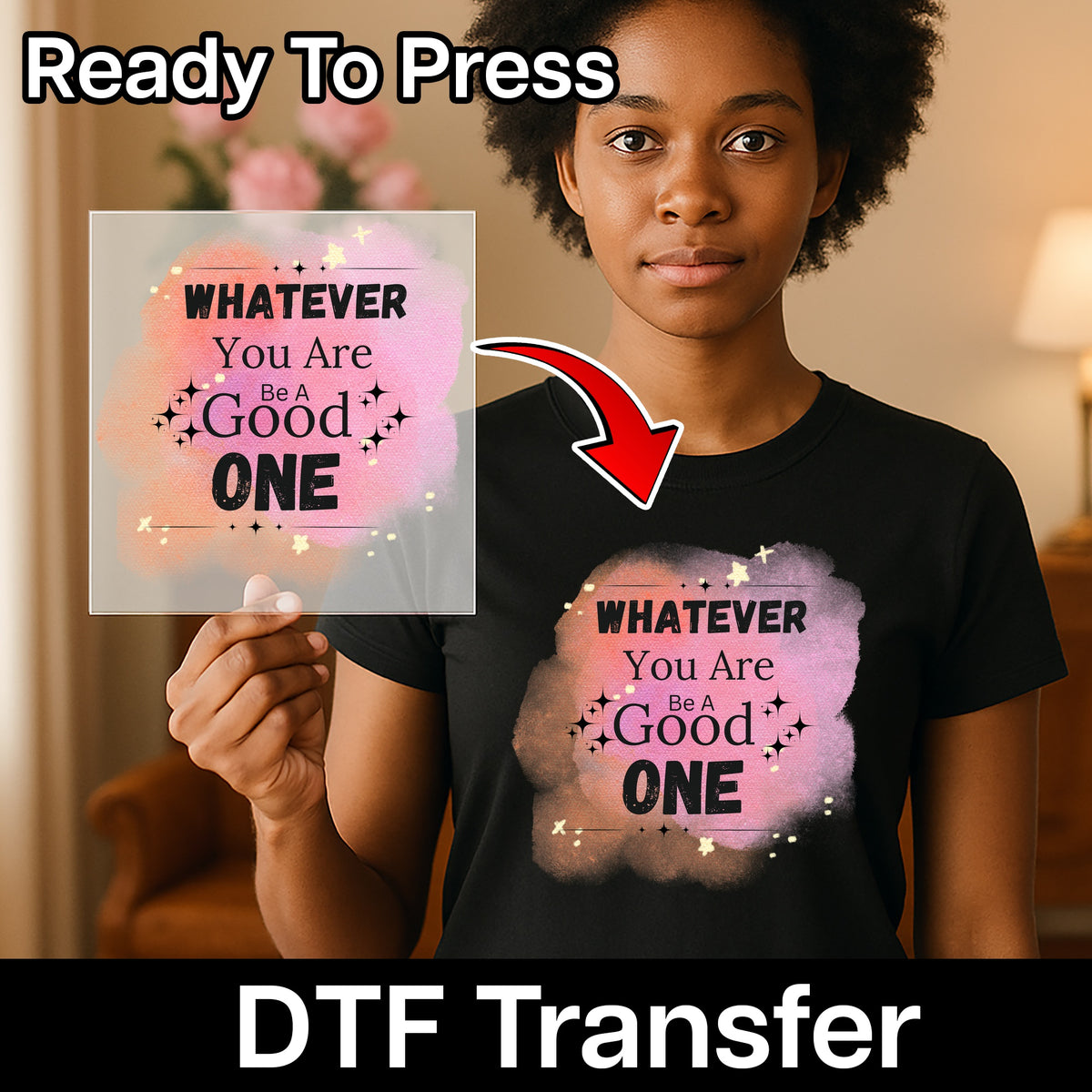 Motivational Watercolor Inspirational DTF Transfer for T-Shirts Sweatshirts Graduation Team Gifts Ready To Press